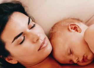 mother and child asleep