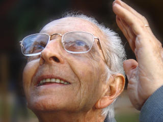man looking to the sky